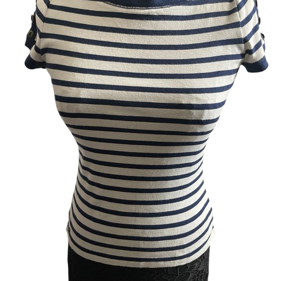 Lauren Ralph Lauren Blue and White Striped Top - Picture 6 of 6